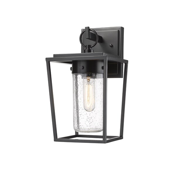 Z-Lite Sheridan 1 Light Outdoor Wall Sconce, Black And Seedy 594S-BK - main